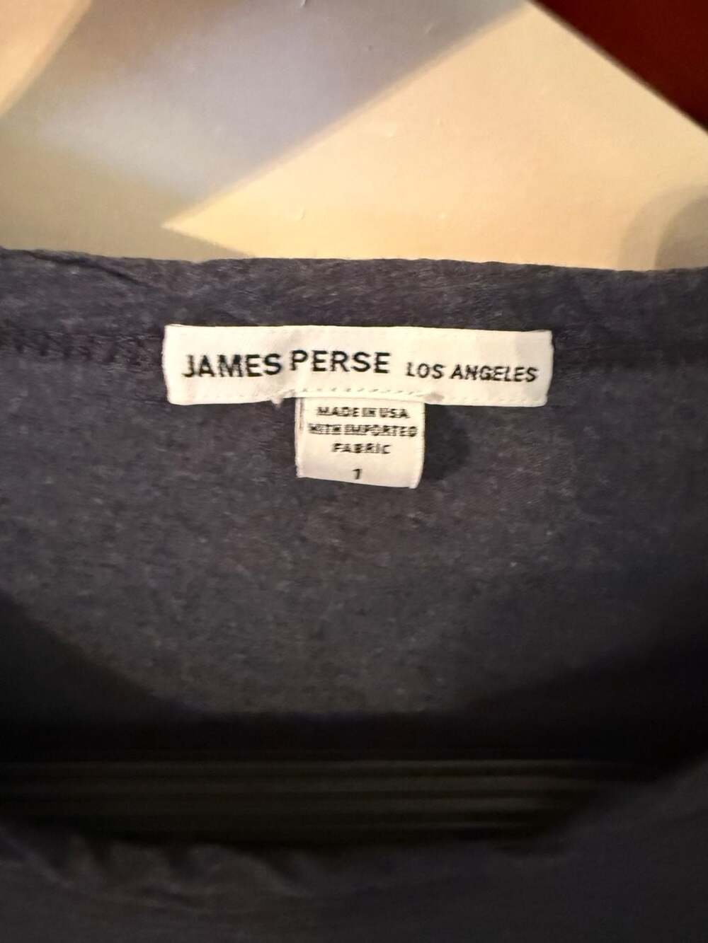 James Perse Los Angeles Men's Crewneck T-Shirt in Heathered Navy - Picture 4 of 4